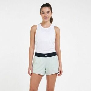 Adidas Shorts Women's Size XL‎ Green Pacer Training 3-Stripes Woven High-Rise